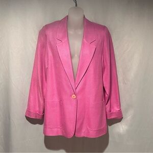 Vintage Women's Lavender Pink Oversized Blazer Lined Blazer Size Small Petite US